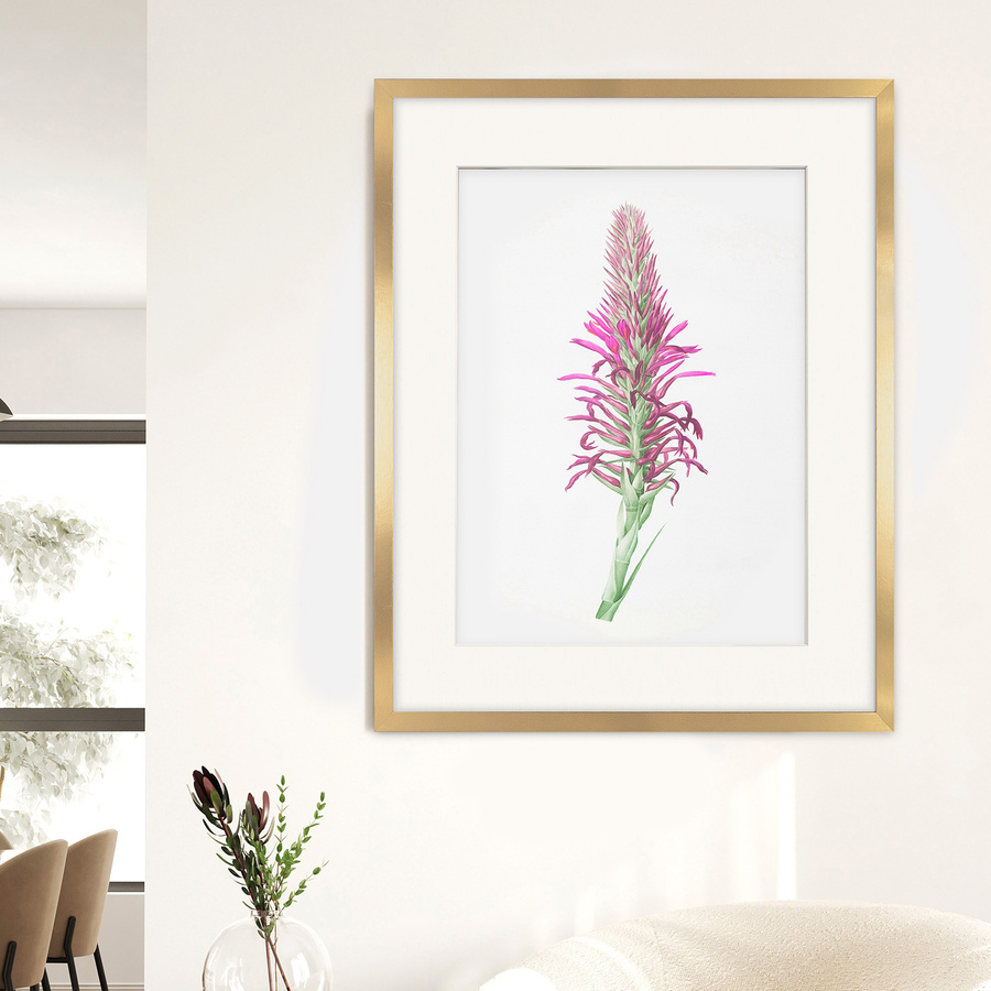 Ramka 40×50 cm w złotym kolorze z passe-partout przeznaczonym na zdjęcia 30×40 cm.