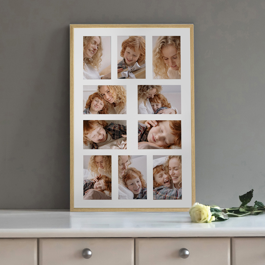 Ramka drewniana galeria passe-partout Natural 40x60 - kolor naturalne drewno