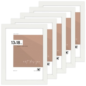 Zestaw 5 białych ramek na zdjęcia FDM 1 w rozmiarze 13x18 cm