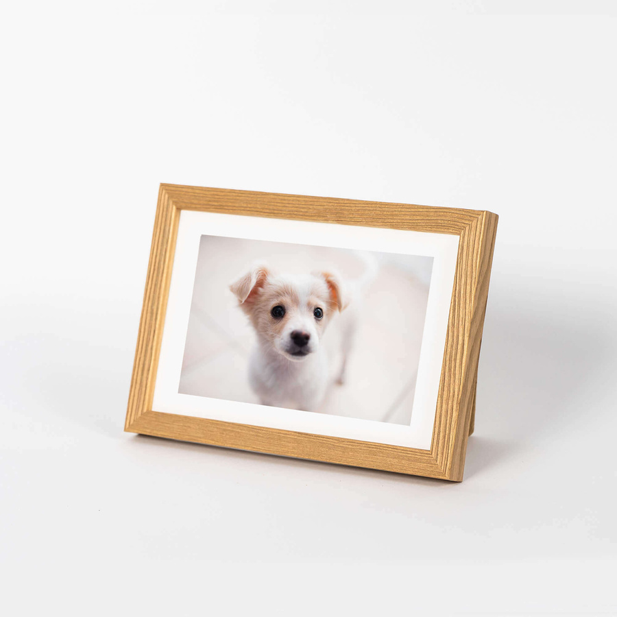 Ramka drewniana PINIA 3324, płaska fotoramka na zdjęcia, plakaty lub rysunki - kolor naturalne drewno