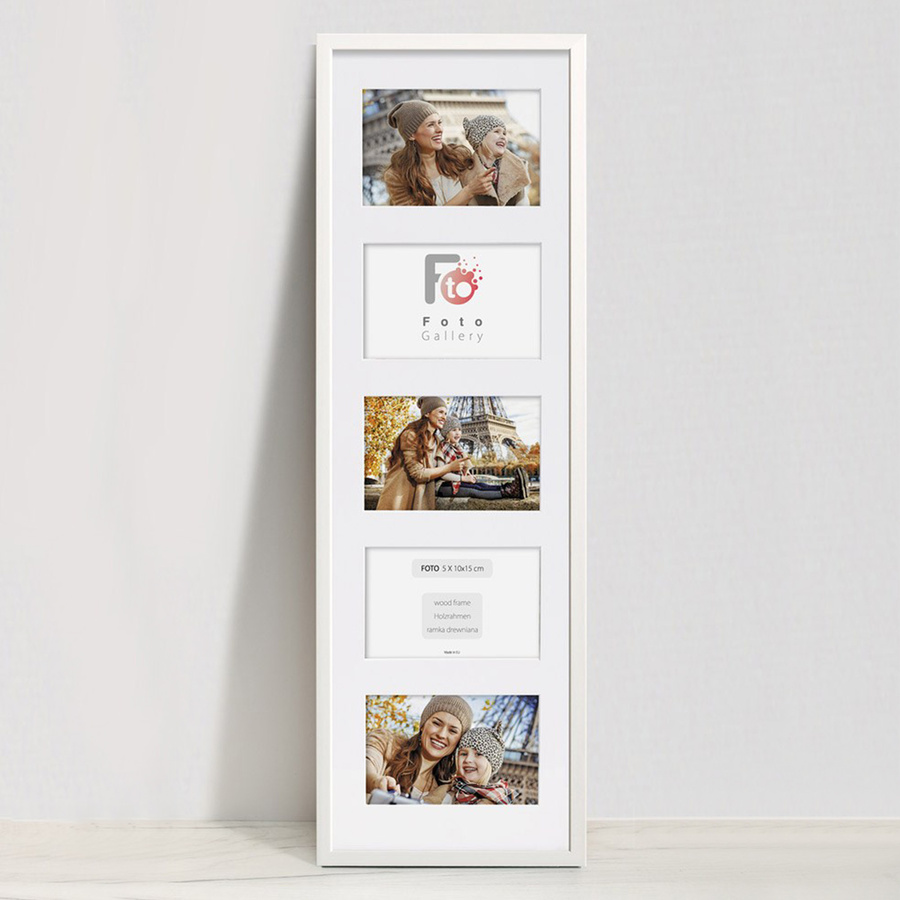 Ramka drewniana galeria passe-partout White 20x68 - kolor biały