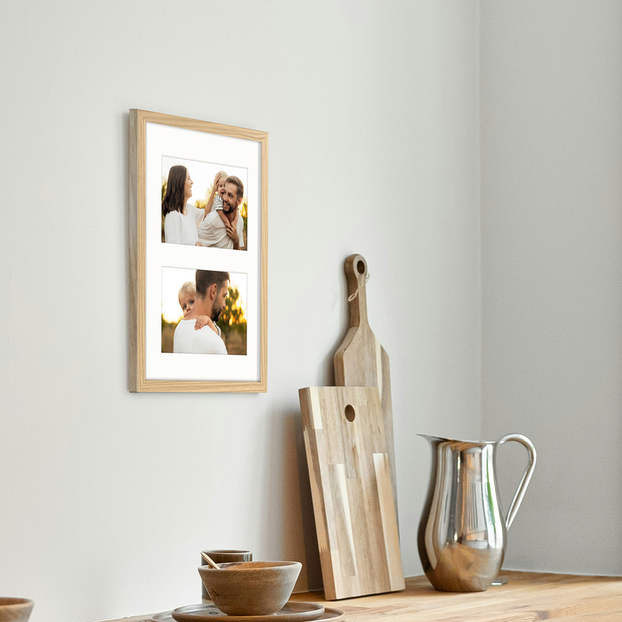 Foto galeria dębowa 21x30 cm na 2 zdjęcia o wymiarach 10x15 cm