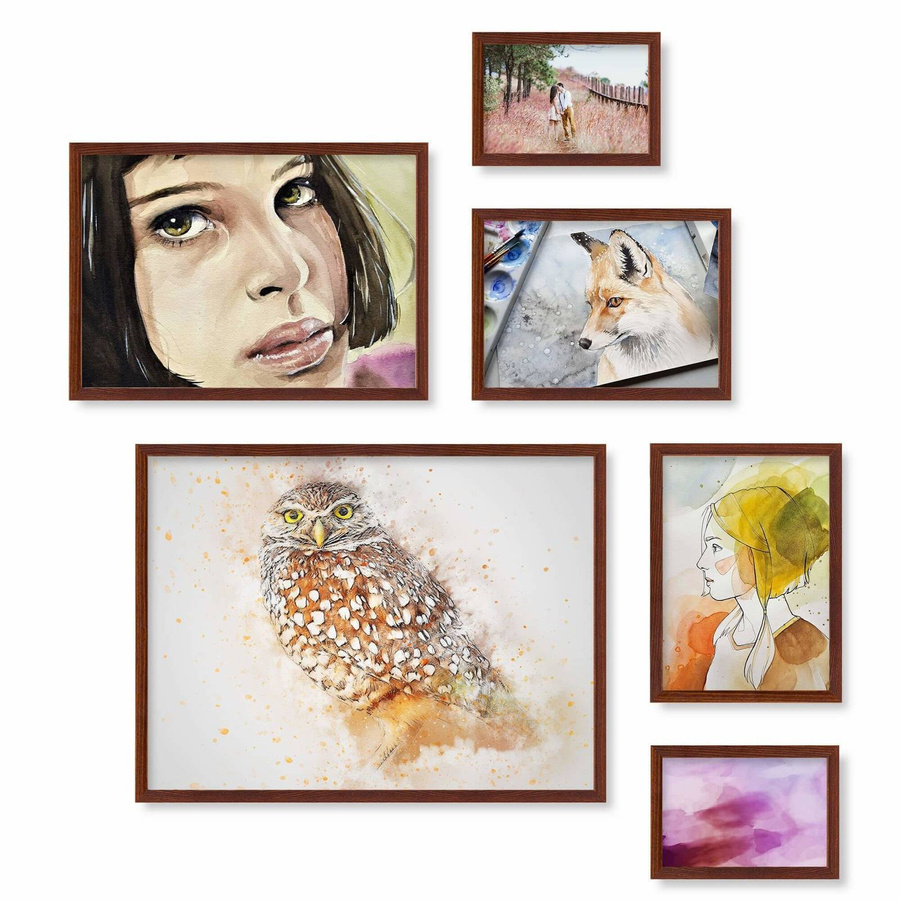 Zestaw brązowych ramek galeria Pinia 3 GF0010