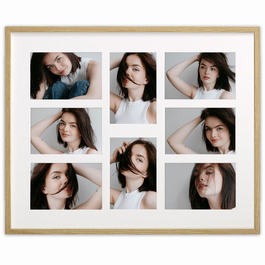 Ramka drewniana galeria passe-partout Natural 40x50 A - kolor naturalne drewno