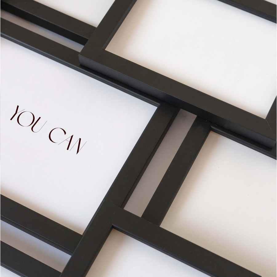 Multirama drewniana Black 91, zestaw ramek 8 X 10x15 cm, 1 X 13x18 cm - czarna