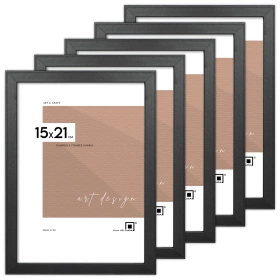 Zestaw 5 czarnych ramek na zdjęcia FDM 2 w rozmiarze 15x21 cm