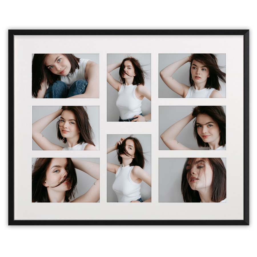 Ramka drewniana galeria passe-partout Black 40x50 A - kolor czarny