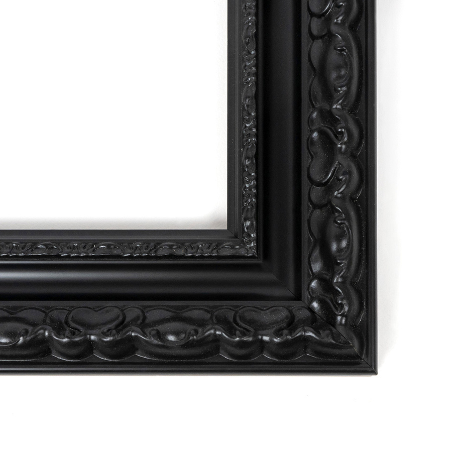 Rama do obrazów, zdjęć, plakatów oraz luster na wymiar LUCA #3009. Klasyczna oprawa - kolor czarny, ornament