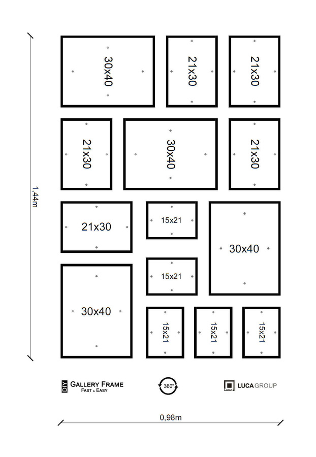 Zestaw brązowych ramek galeria HIT 4 GF0001