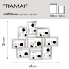 Multirama w srebrnym kolorze MULTI HEN S na 9 zdjęć ramka na zdjęcia