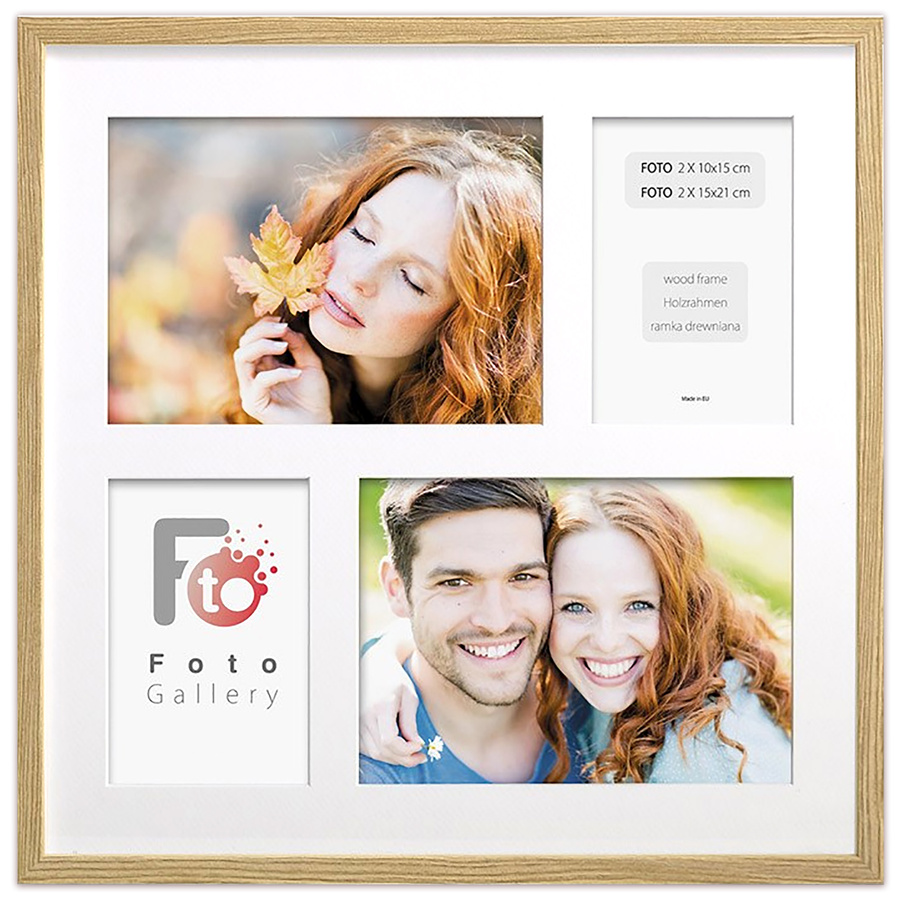 Ramka drewniana galeria passe-partout Natural 39x39 - kolor naturalne drewno