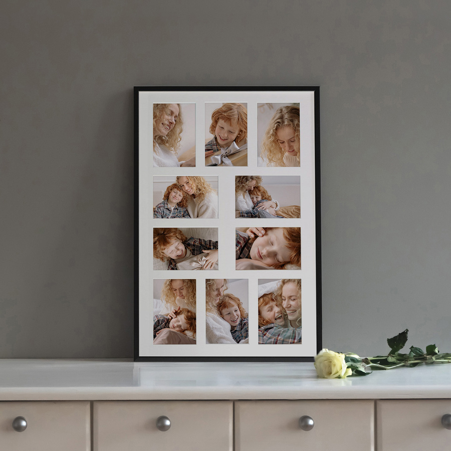 Ramka drewniana galeria passe-partout Black 40x60 - kolor czarny