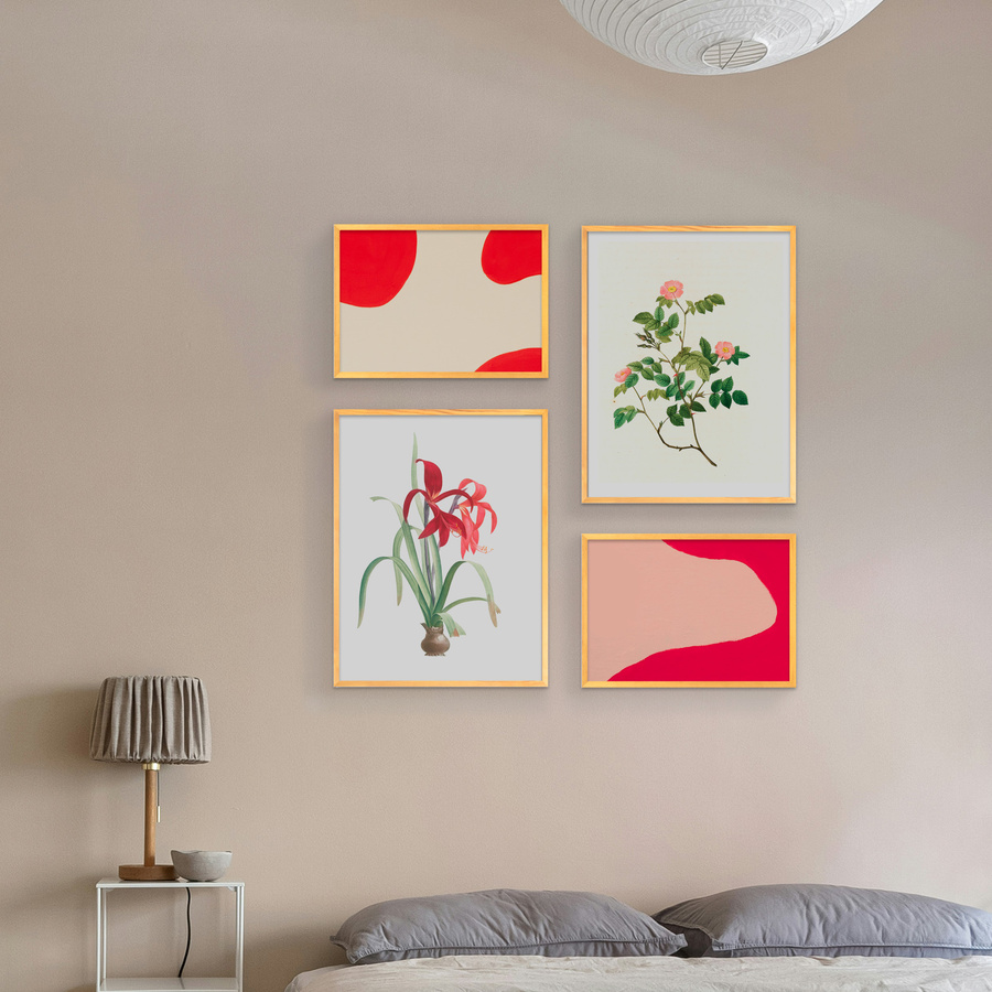 Galeria ścienna PINIA 0 GF0003. Zestaw naturalnych ramek na ścianę