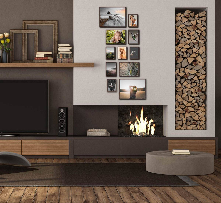 Galeria ścienna PRESTO 44 GF0005. Zestaw brązowych ramek na ścianę