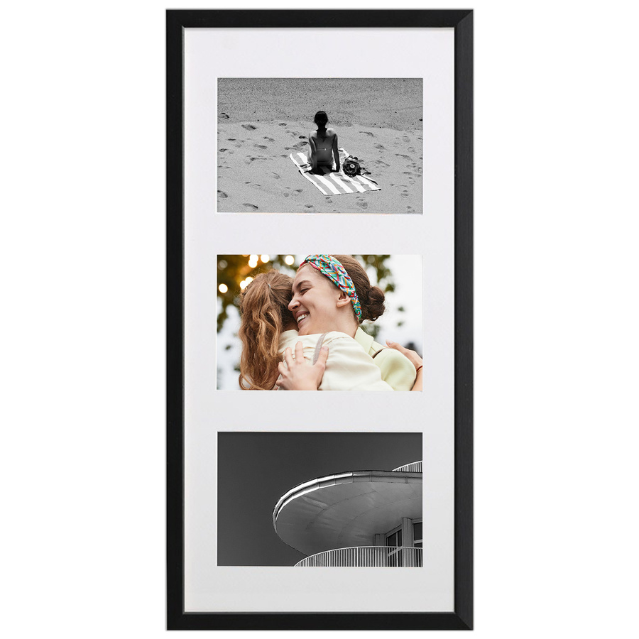 Ramka drewniana galeria passe-partout Black 20x42 - kolor czarny