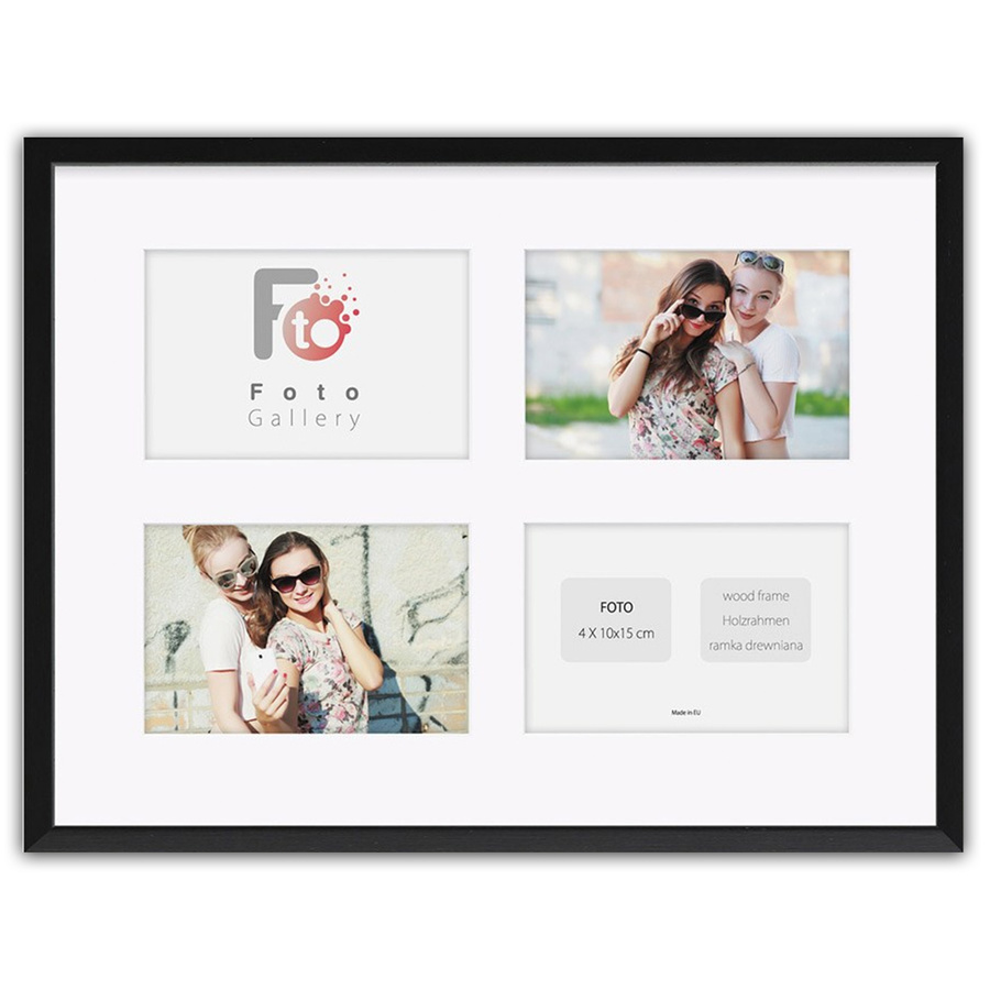 Ramka drewniana galeria passe-partout Black 30x40 A - kolor czarny