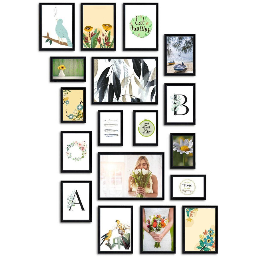 Galeria ścienna PRESTO 2 GF0006. Zestaw czarnych ramek na ścianę