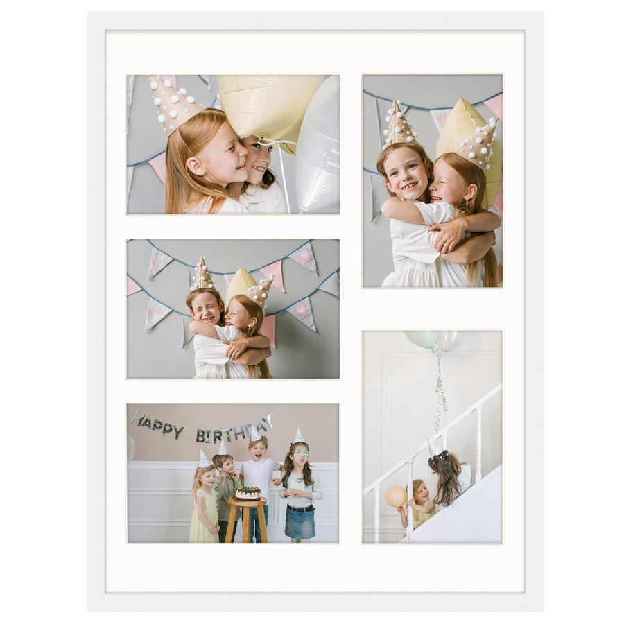 Foto galeria 30x40 cm na 5 zdjęcia o wymiarach 10x15 cm w białym kolorze