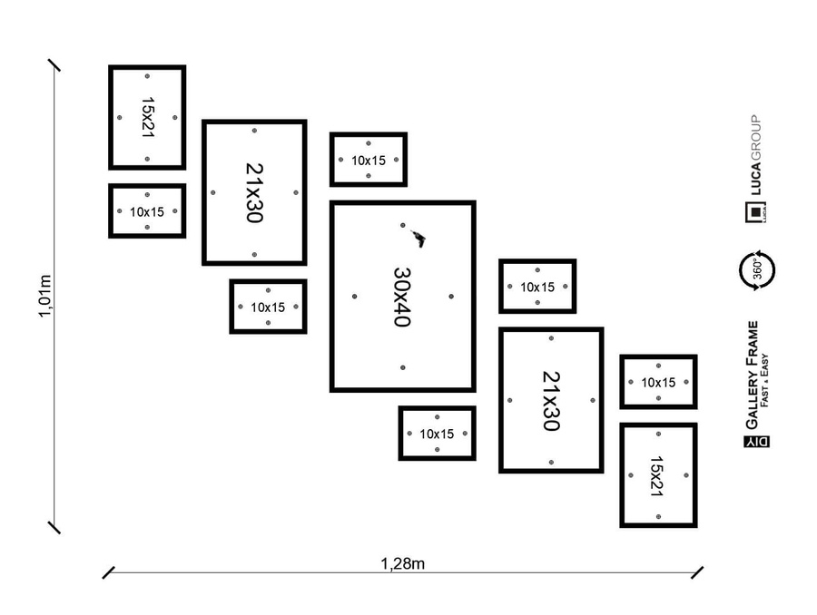 Zestaw ramek PINIA 2 GF0030 L- galeria ramek na 11 zdjęć