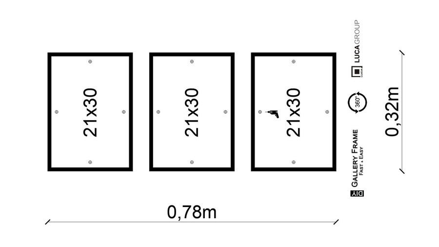 Zestaw ramek PINIA 2 GF0025 - galeria ramek na 3 zdjęcia