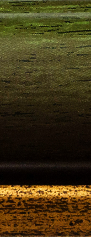 Rama do obrazów, zdjęć oraz plakatów na wymiar LUCA #3123. Drewniana oprawa - kolor zielony, złoty pasek