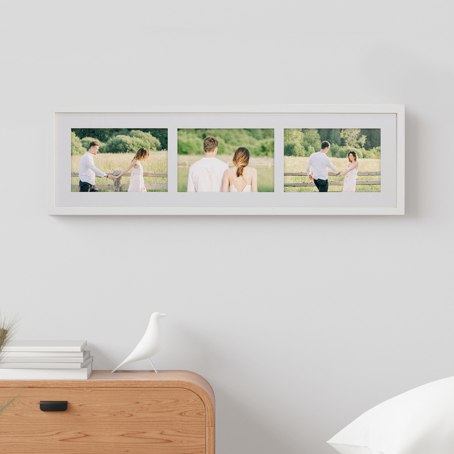 Ramka drewniana galeria passe-partout White 18x66 - kolor biały