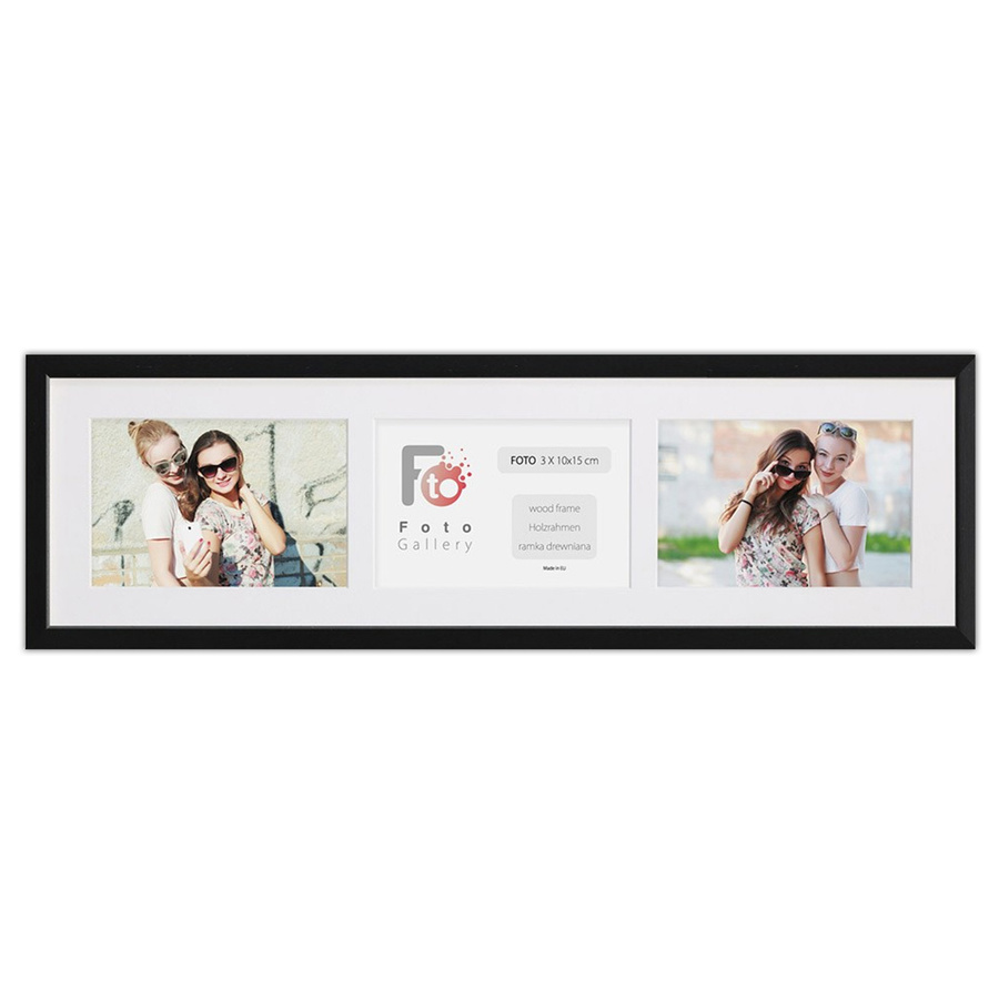 Ramka drewniana galeria passe-partout Black 15x52 - kolor czarny
