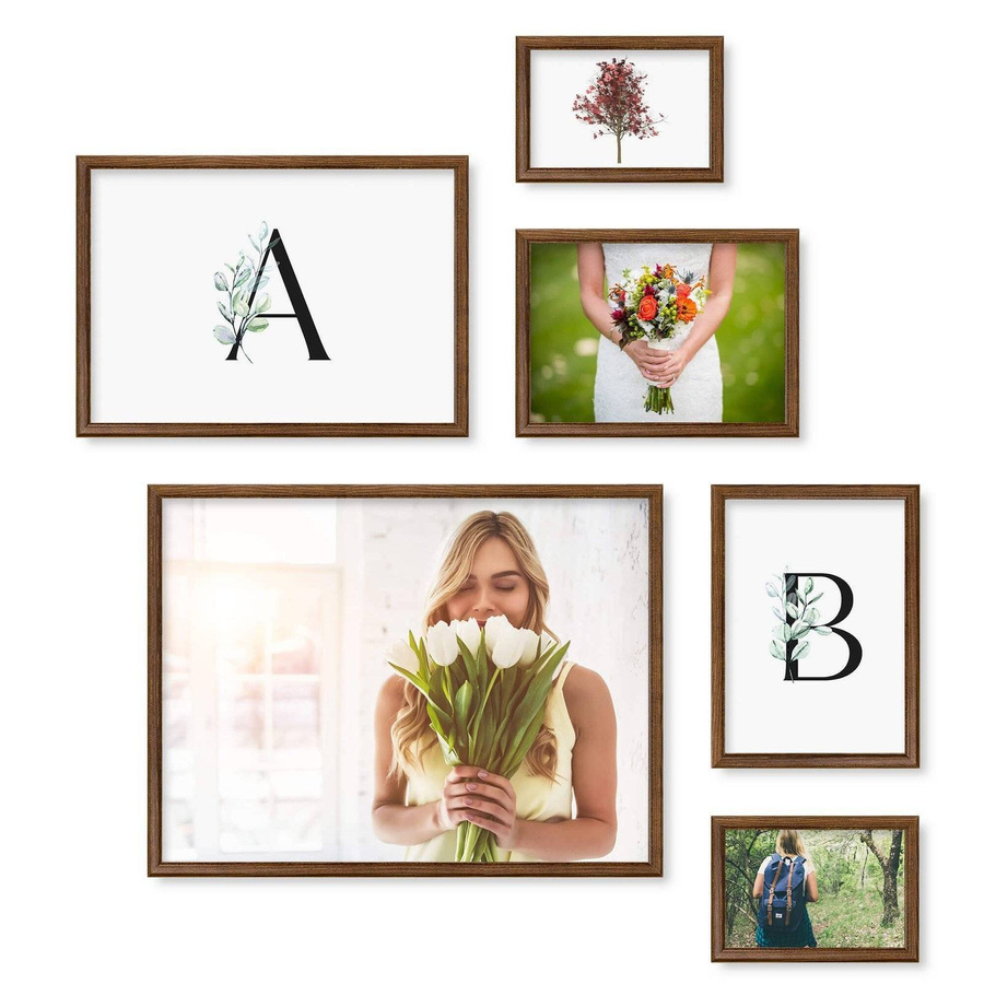 Zestaw brązowych ramek galeria 4 GF10 2x10x15 2x15x21 1x21x30 1x30x40