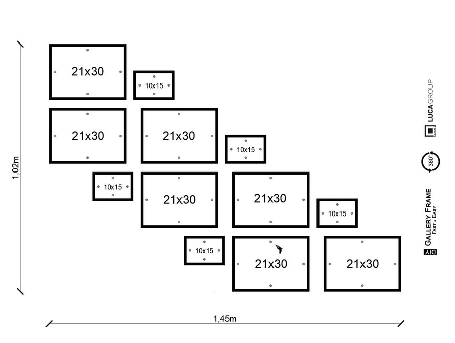 Zestaw ramek PINIA 2 GF0032 L- galeria ramek na 12 zdjęć