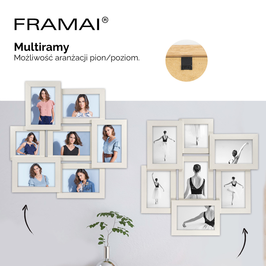 Multirama biała MULTI HEN 1 na 7 zdjęć ramka na zdjęcia