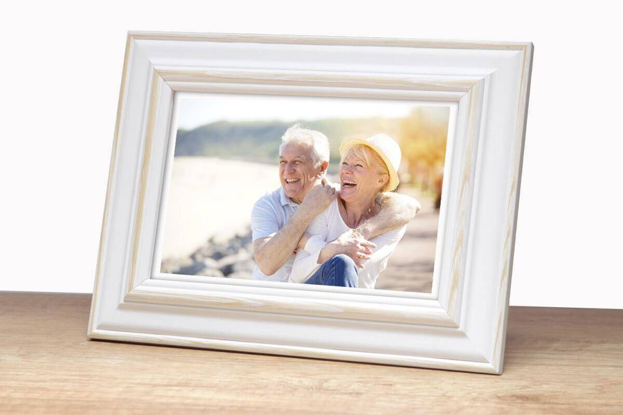 Ramka drewniana MAROTTA 2815, fotoramka na zdjęcia, plakaty lub obrazy - kolor biały, przetarcia