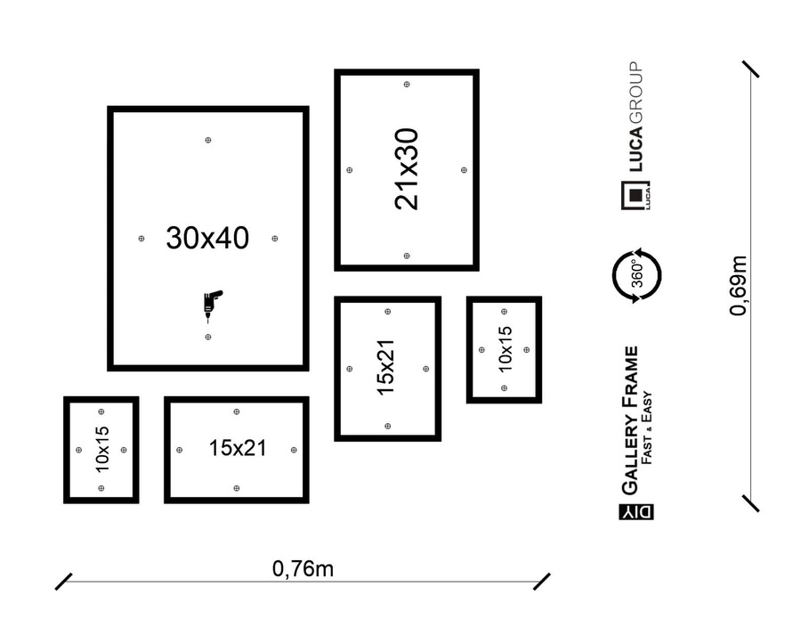 Zestaw naturalnych ramek galeria HIT 0 GF0010