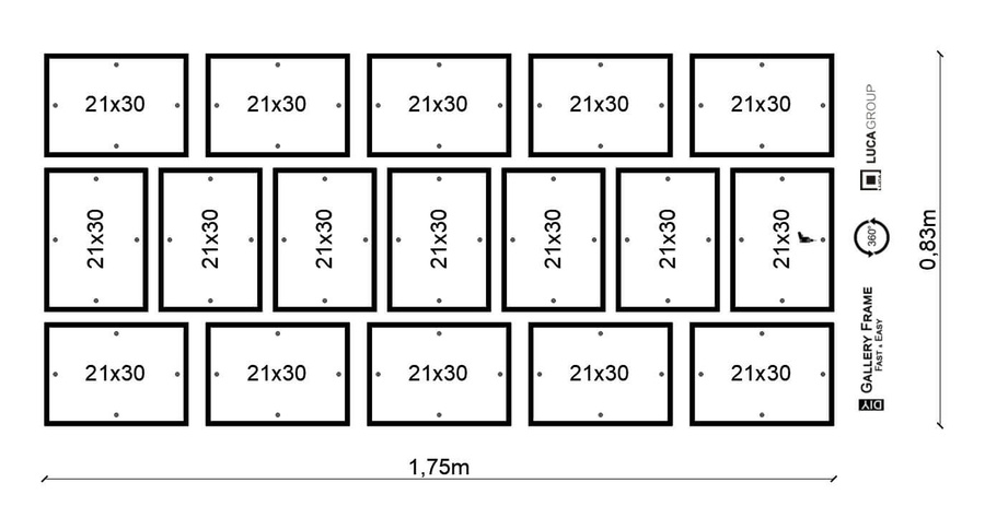 Zestaw ramek PINIA 1 GF0028 - galeria ramek na 17 zdjęć