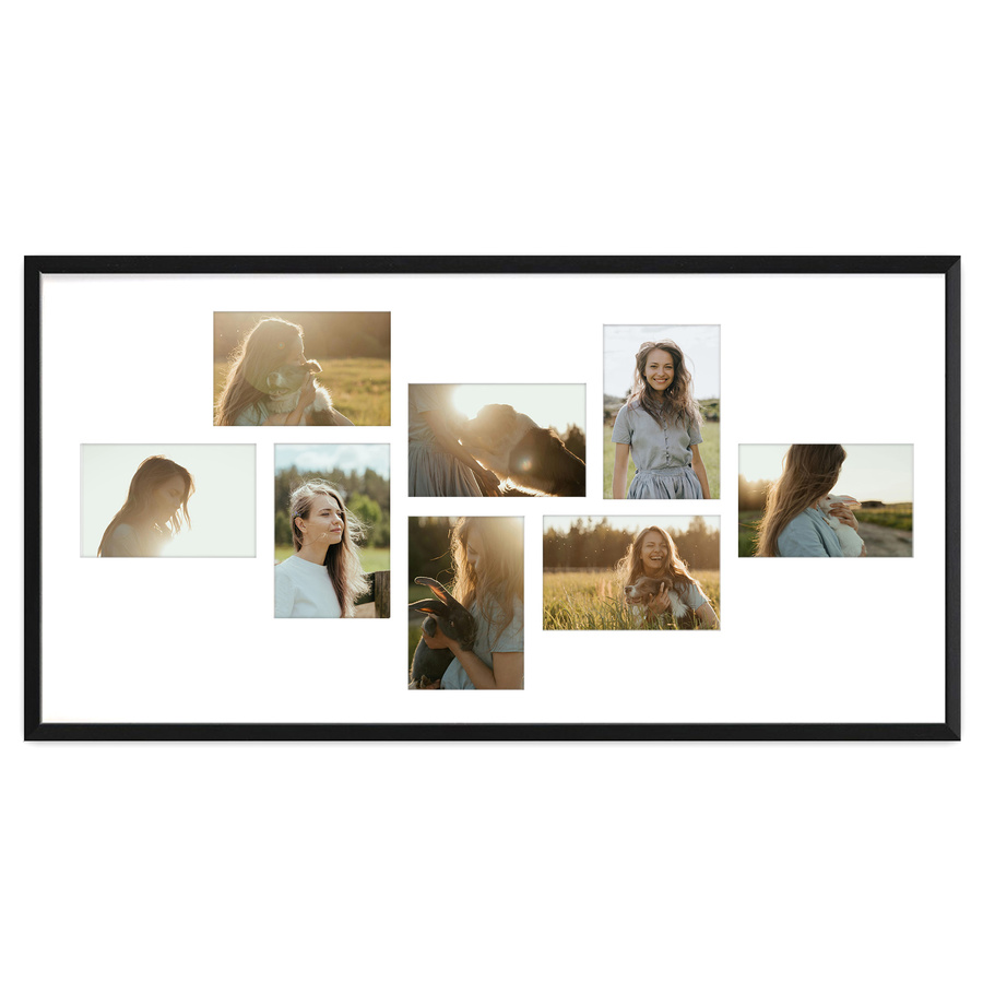 Ramka drewniana galeria passe-partout Black 38x75- kolor czarny