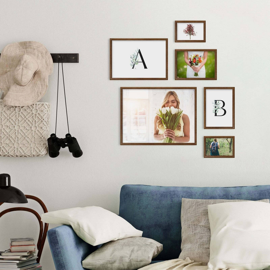 Zestaw brązowych ramek galeria 4 GF10 2x10x15 2x15x21 1x21x30 1x30x40