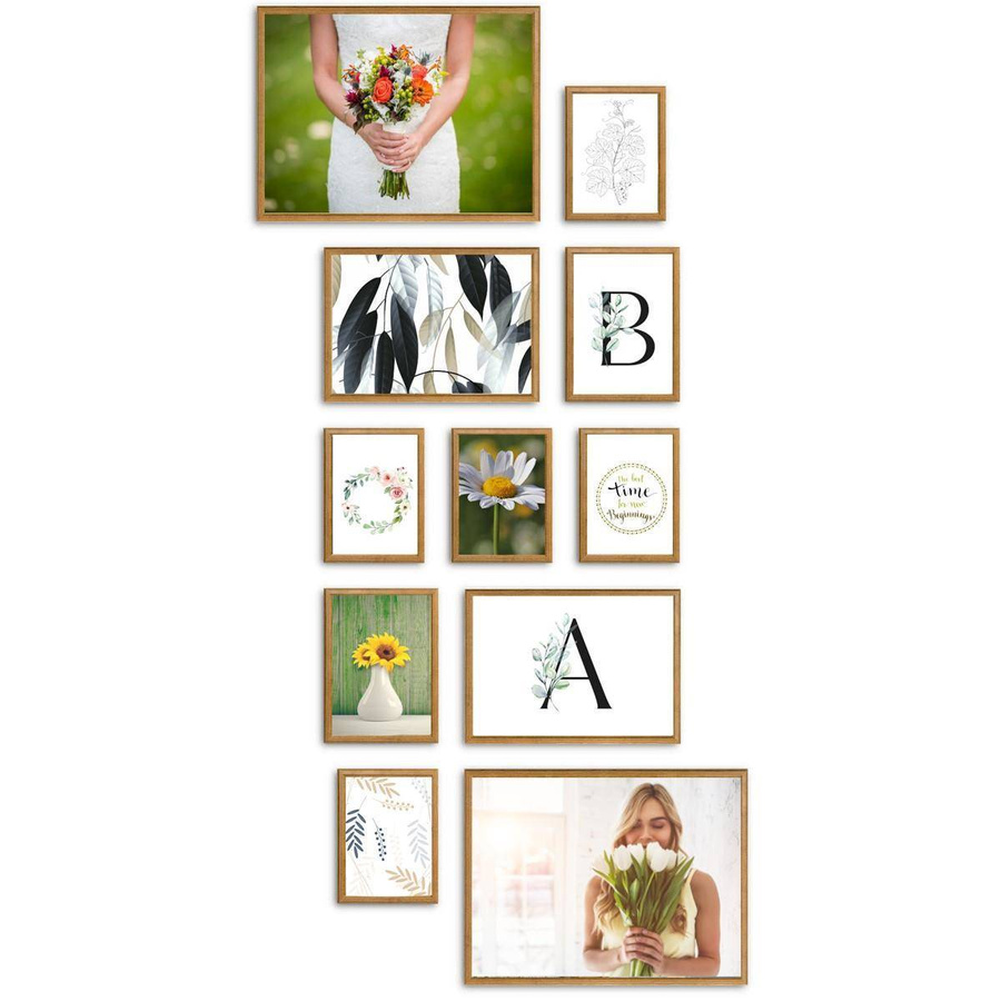 Galeria ścienna PRESTO 3 GF0005. Zestaw naturalnych ramek na ścianę