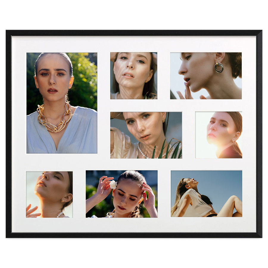 Ramka drewniana galeria passe-partout Black 40x50 C - kolor czarny