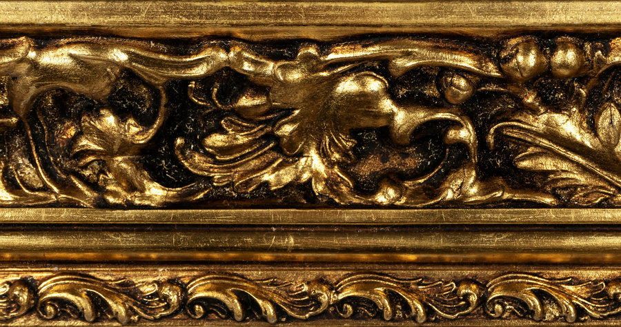 Rama do obrazów, zdjęć, plakatów oraz luster na wymiar LUCA #3151. Klasyczna, drewniana oprawa - kolor srebrny, ornament