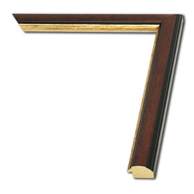 Rama do obrazów, zdjęć, rysunków na wymiar LUCA #1277. Klasyczna, profilowana drewniana oprawa - sztab kolor brązowy z pask