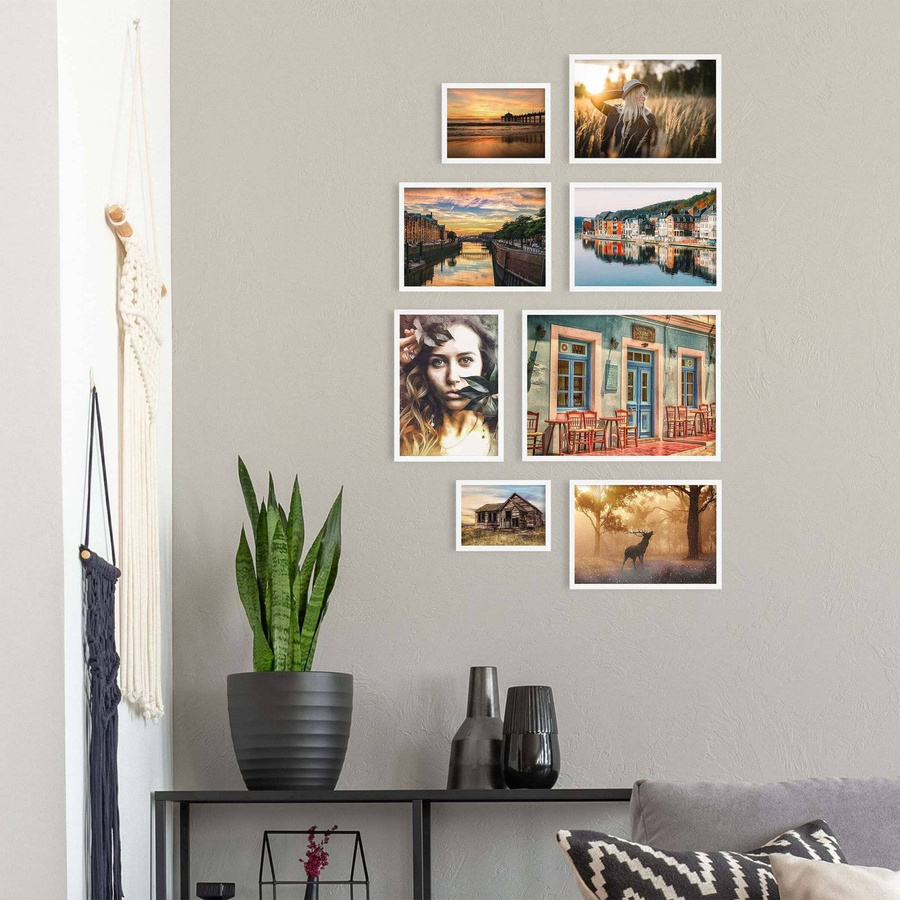 Zestaw białych ramek galeria Pinia 1 GF0009