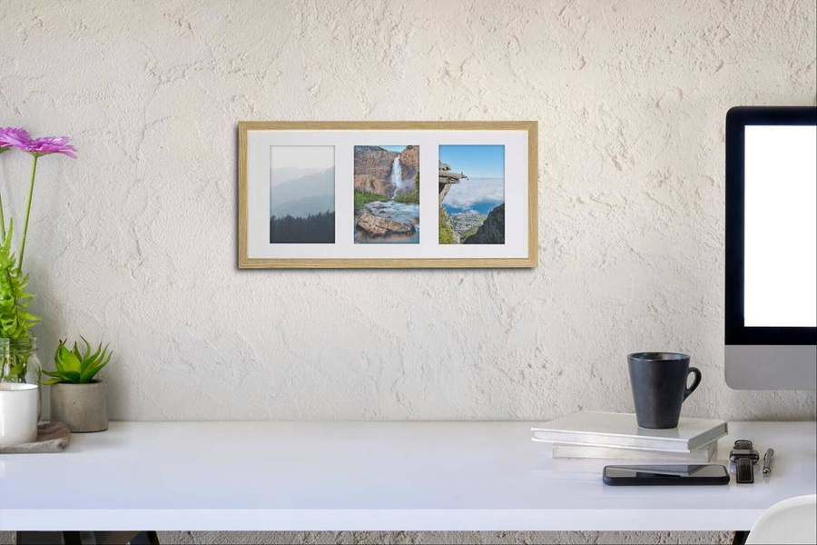 Ramka drewniana galeria passe-partout Natural 20x42 - kolor naturalne drewno