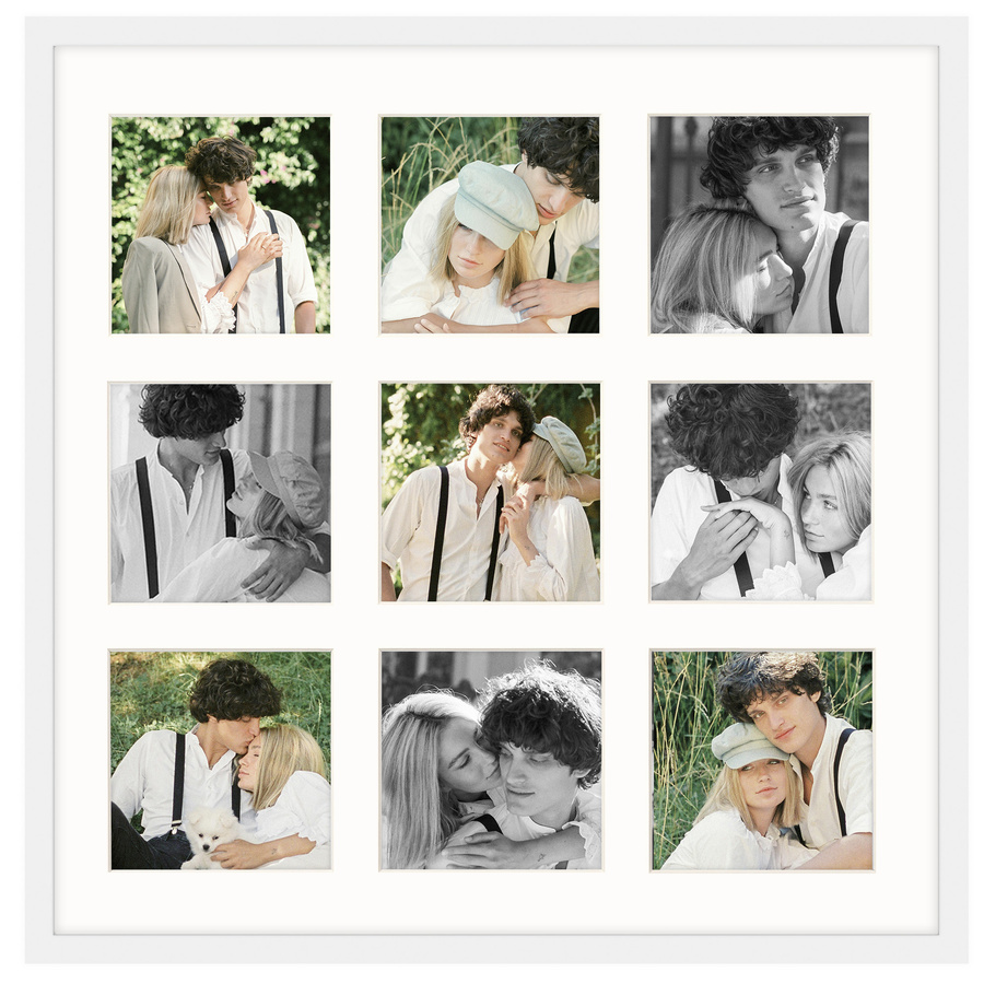 Foto galeria 40x40 cm na 9 zdjęć o wymiarach 10x10 cm biała