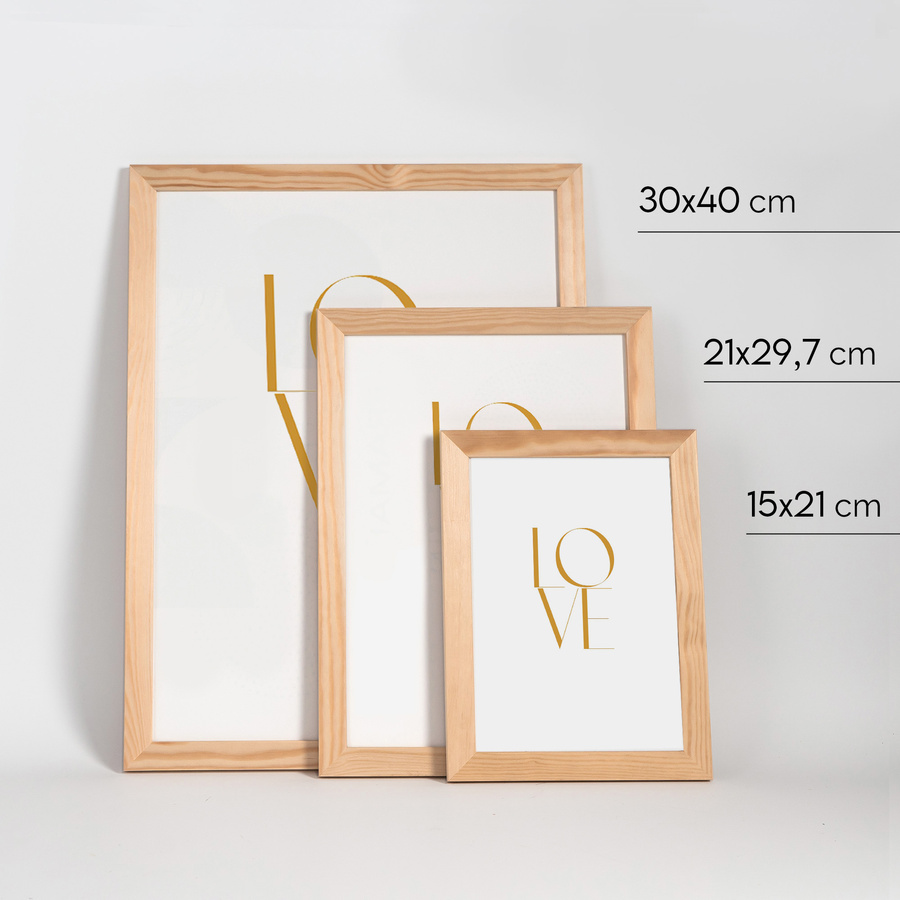 Ramka z drewna surowego na zdjęcia RAW 21x29,7 cm