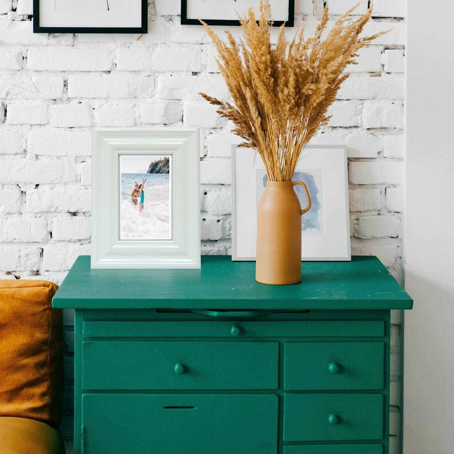 Ramka drewniana URANO 2159, nowoczesna fotoramka na zdjęcia, rysunki lub obrazy - kolor biały z połyskiem