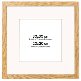 Naturalna ramka z passe partout na zdjęcia w rozmiarze 30x30 cm z passe partout 20x20 cm