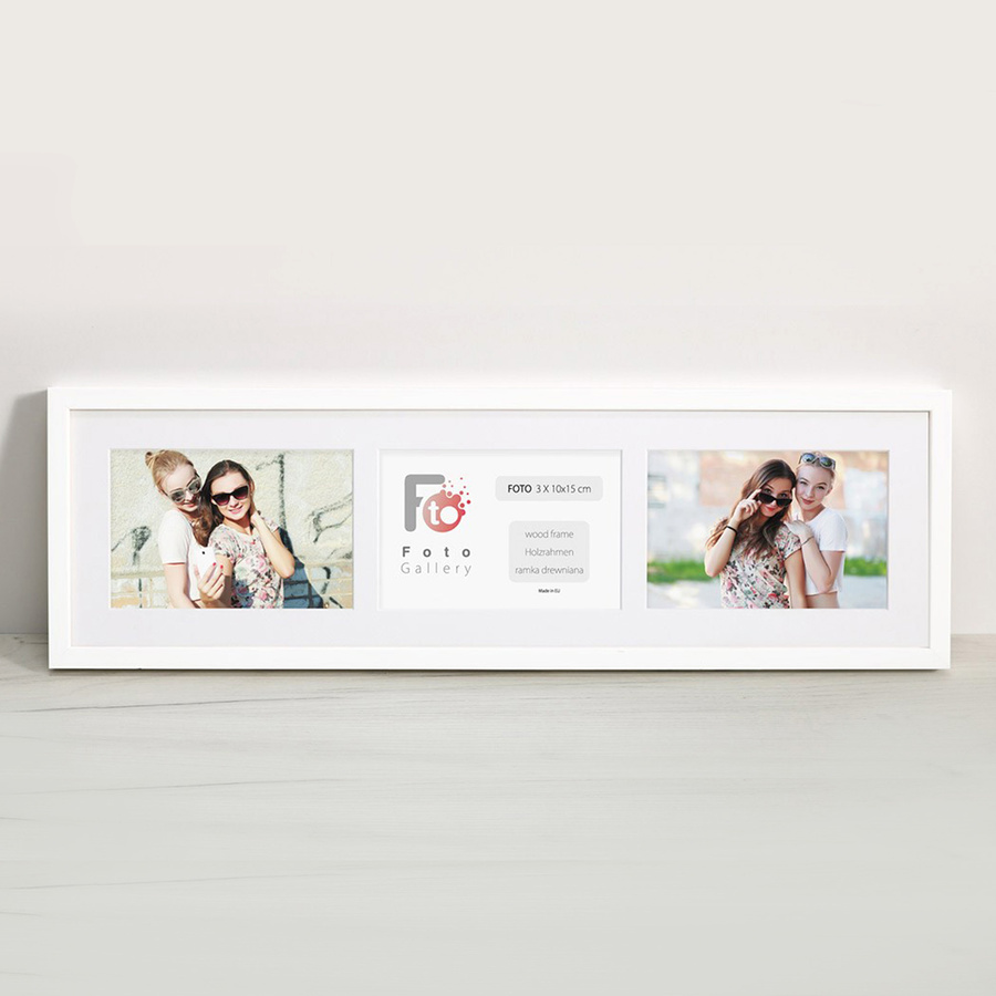 Ramka drewniana galeria passe-partout White 15x52 - kolor biały