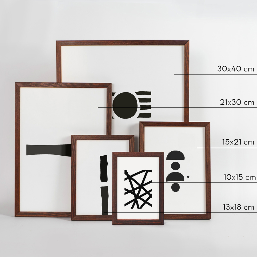 Zestaw ramek drewnianych PINIA 2975 PAK 5 szt. - kolor brązowy