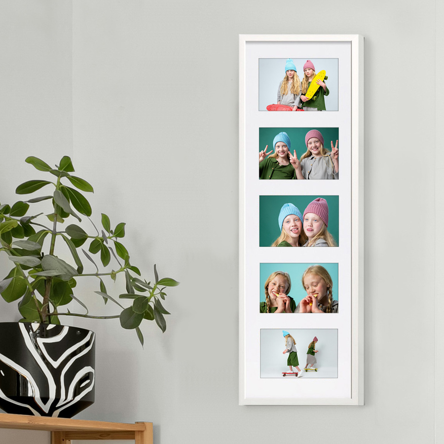 Ramka drewniana galeria passe-partout White 23x81 - kolor biały