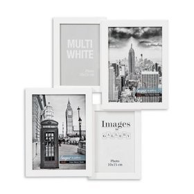Multirama drewniana White 42, zestaw ramek 2 X 10x15 cm, 2 X 13x18 cm - biała