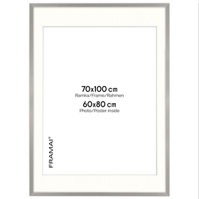 Ramka z passe partout na zdjęcia w rozmiarze 70x100 cm z okienkiem passe partout 60x80 cm